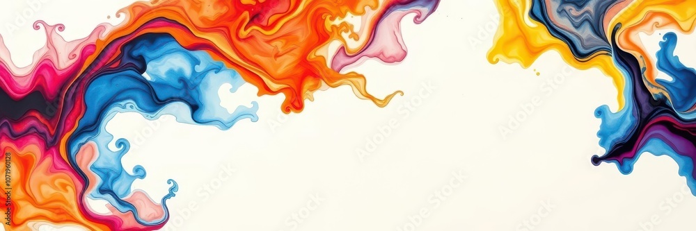 Obraz premium Colorful ink swirling in water creating vibrant abstract patterns, movement, beautiful, ink
