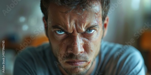 Close-up Angry Man Portrait