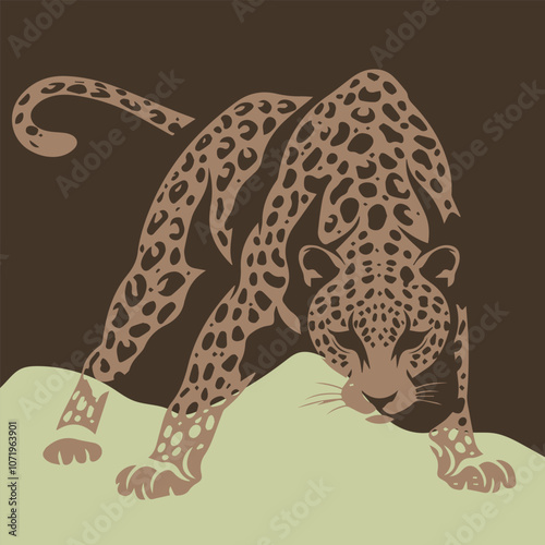 vector illustration of a leopard