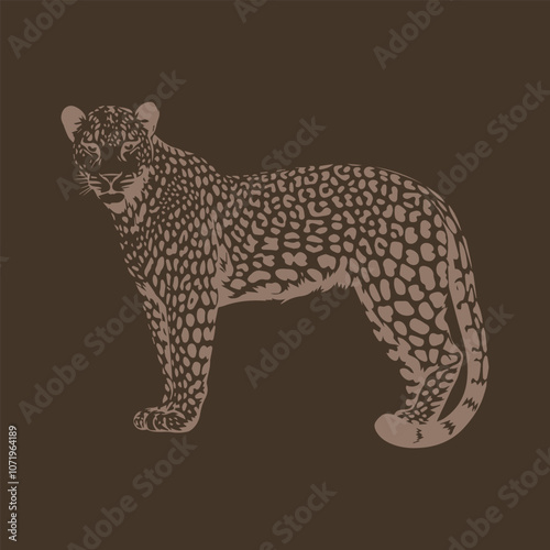 vector illustration of a leopard running 