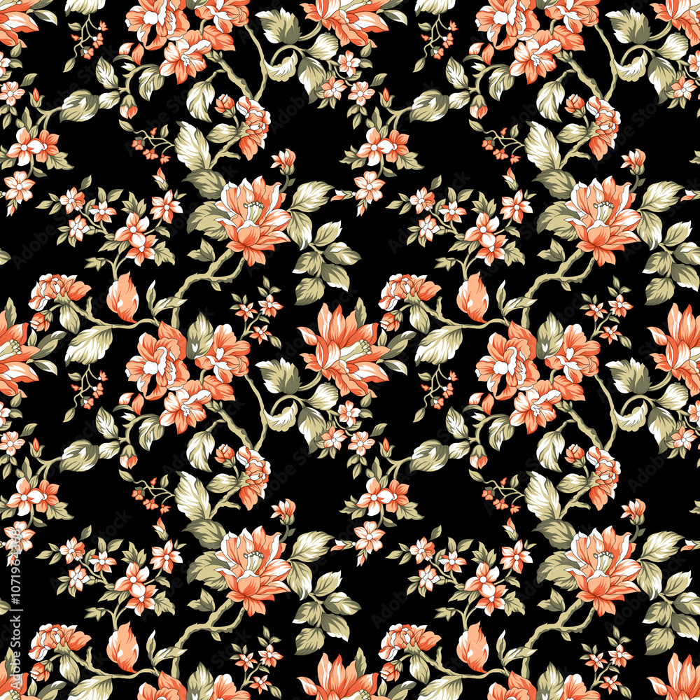 seamless beautiful wallpaper cards all over design floral leaf vintage ornament Victorian ethnic geometric print paisley pattern