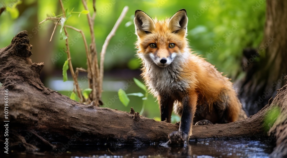 Obraz premium cute fox in the nature