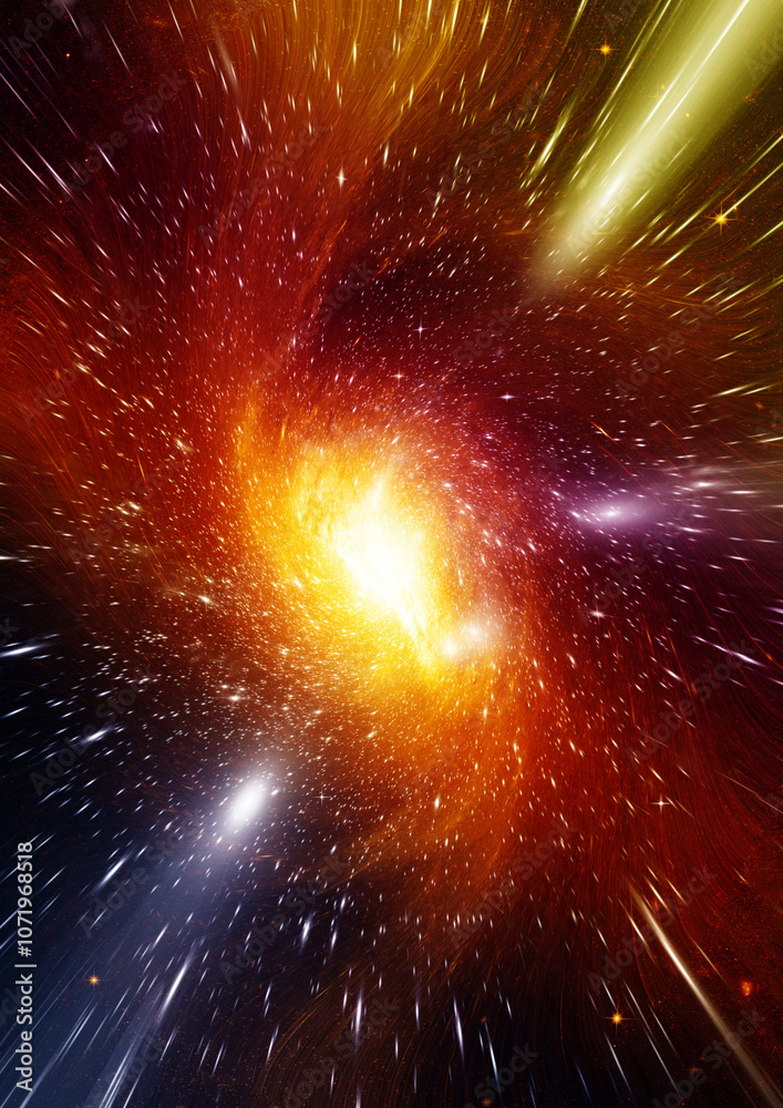 Stars, dust and gas nebula in a far galaxy
