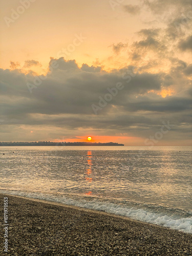 Watching the sunrise on a unique beach.