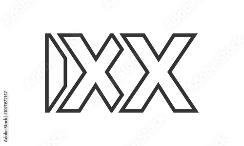 IXX logo design template with strong and modern bold text. Initial based vector logotype featuring simple and minimal typography. Trendy company identity.