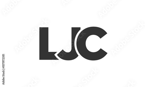 LJC logo design template with strong and modern bold text. Initial based vector logotype featuring simple and minimal typography. Trendy company identity.