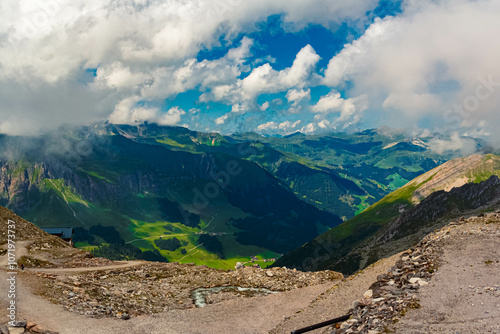 Alpine summer view at the famous Hintertux glacier, Tux, Schwaz, Zell am Ziller, Tyrol, Austria photo