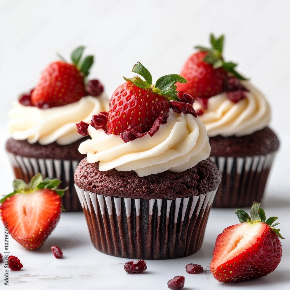Red velvet & strawberry cupcakes Red velvet & strawberry cupcakes