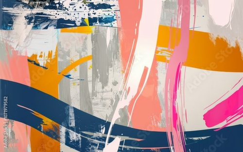 A painting with a lot of different colors and brush strokes