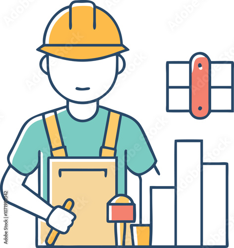 contractor at work home renovation and refurbishm 