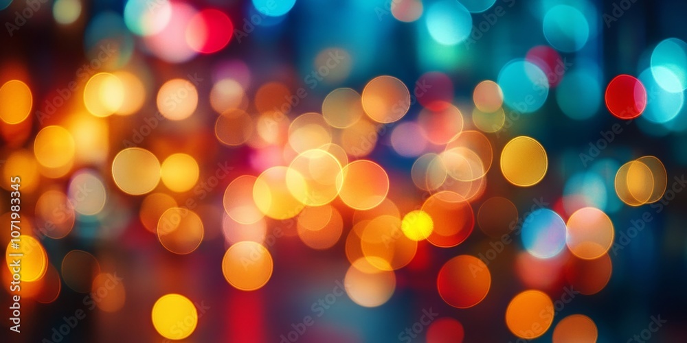 A colorful, blurry image of lights and circles A colorful, blurry image of lights and circles