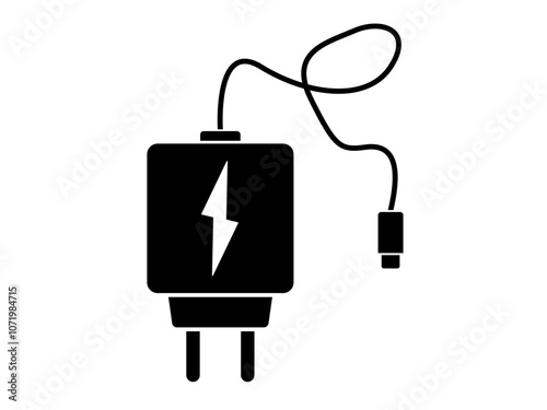 Mobile phone charger line icon. flat style sign for mobile concept and web design. Power adapter outline vector icon. Symbol, logo illustration. Vector graphics