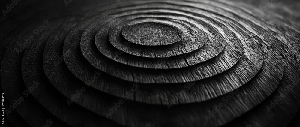 Fototapeta premium A black and white photo of a circle with a dark background