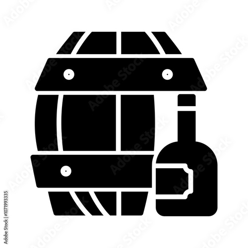 Wine Barrel Vector Icon