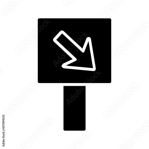 Diagonal Down-Right Arrow Vector Icon