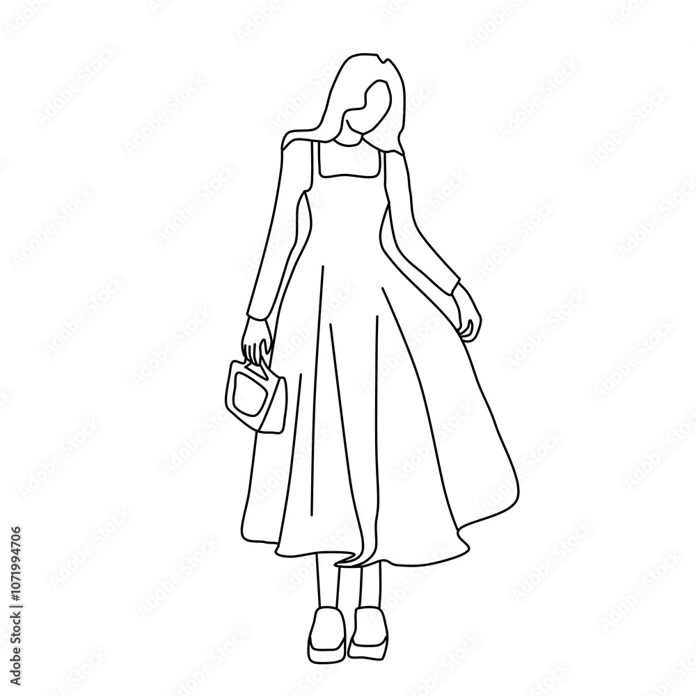 Fototapeta premium sketch of a woman posing