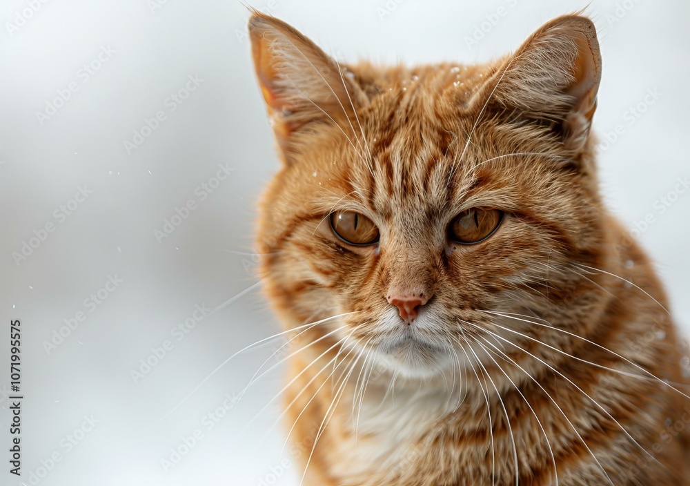 Close up portrait of a ginger cat looking at the camera Close up portrait of a ginger cat looking at the camera