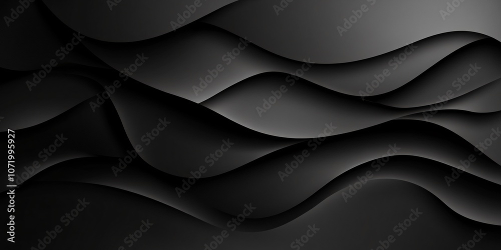 Fototapeta premium Dynamic and elegant undulating black waves create a smooth abstract background, ideal for contemporary and refined designs