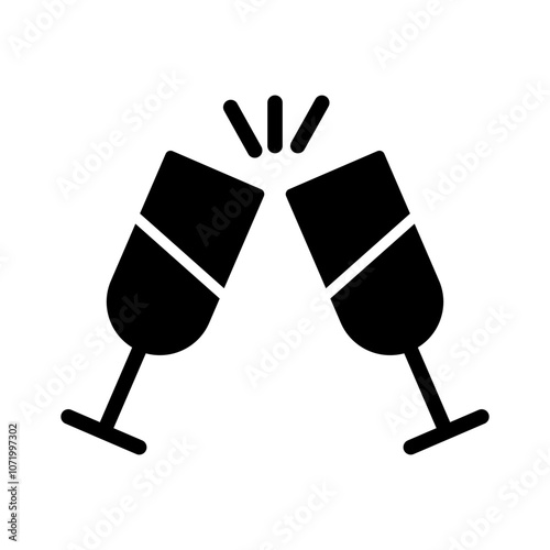 Champagne Toast Vector Icon