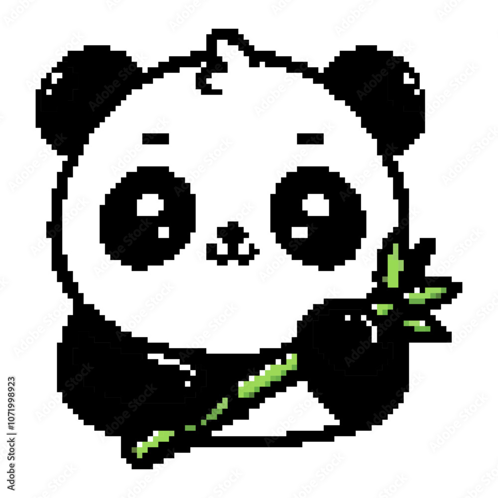 Obraz premium panda pixel icon. Pixel icon style. Pixel game icon. 