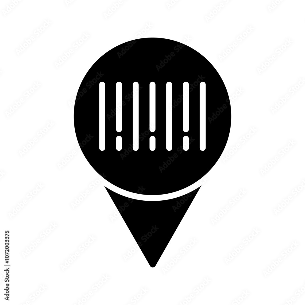 Barcode Location Vector Icon Barcode Location Vector Icon