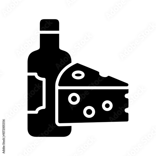 Wine and Cheese Vector Icon