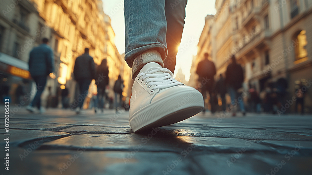 diverse group of people walking down a city street, focused on their shoes. This scene symbolizes movement, progress, and personal style, with shoes representing individuality and journey diverse group of people walking down a city street, focused on their shoes. This scene symbolizes movement, progress, and personal style, with shoes representing individuality and journey