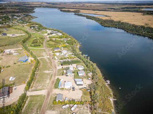 Φωτογραφία Aerial Drone View of Lucien Lake, Saskatchewan