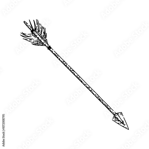 vintage arrow hand drawn. antique retro, classic collectible, traditional old vintage arrow vector sketch. isolated black illustration