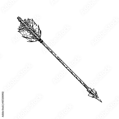 collectible arrow hand drawn. traditional old, fashioned timeless, historic heritage collectible arrow vector sketch. isolated black illustration