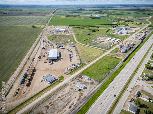 Aerial Drone View of Delisle, Saskatchewan photo