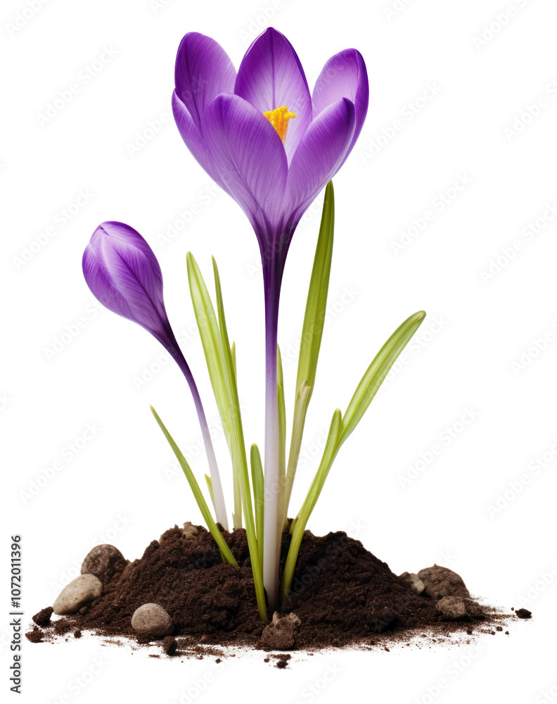 Obraz premium PNG Crocus flower blossom purple.