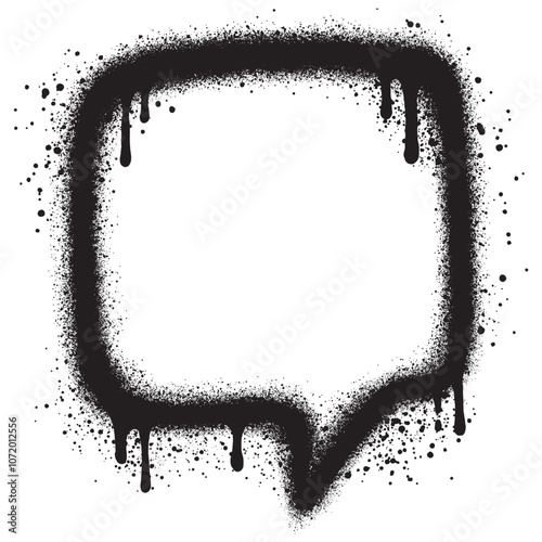 speech bubble graffiti with black spray paint. vector illustration.