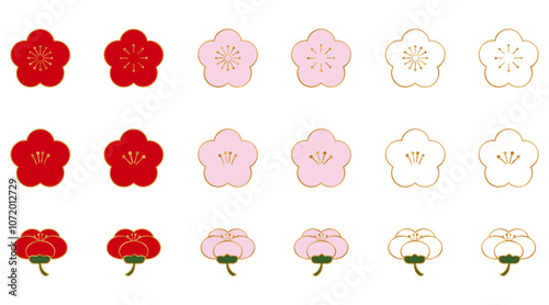 梅の花　イラストセット