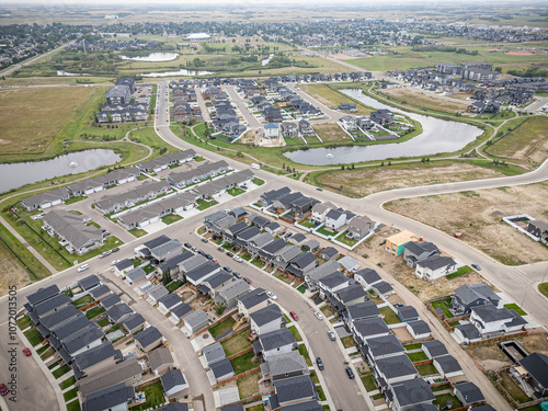 Aerial Drone View of Martensville, Saskatchewan photo