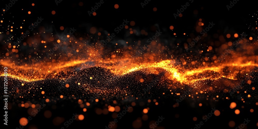 Obraz premium Generative AI visualizes luminous fire embers in a striking display.