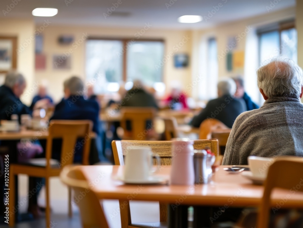 Cozy Dining Area with People Enjoying Their Meals Cozy Dining Area with People Enjoying Their Meals