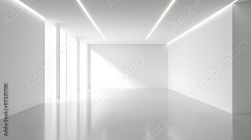 Wallpaper Mural bright, empty white room with minimalist design and sleek lines Torontodigital.ca