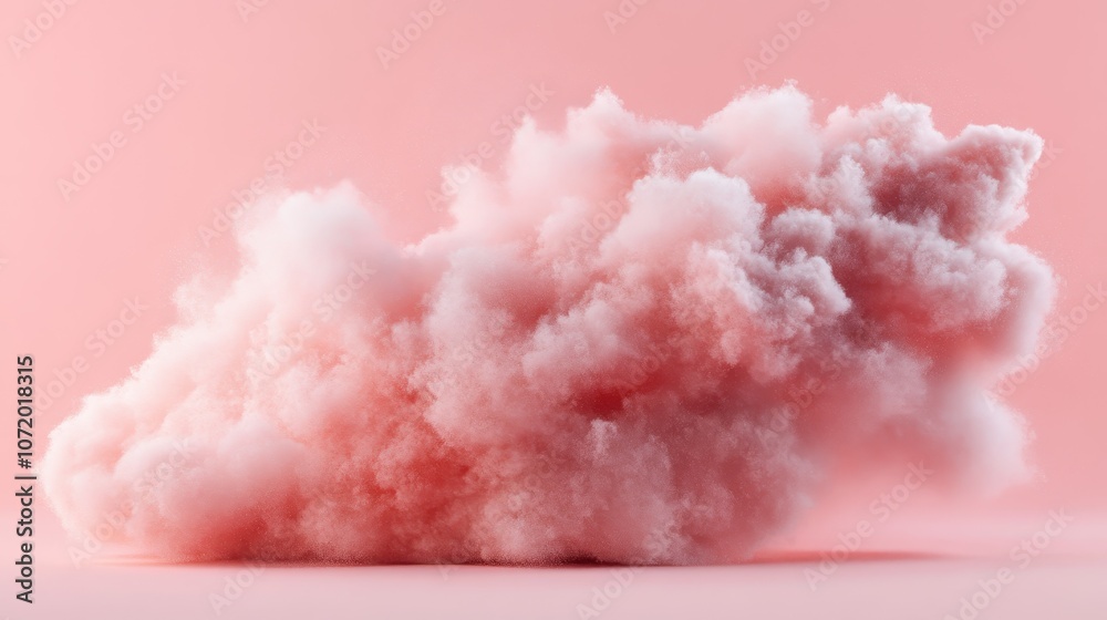 A single soft pink cloud floats effortlessly against a pastel backdrop, offering a calming and dreamy visual experience in this abstract composition. A single soft pink cloud floats effortlessly against a pastel backdrop, offering a calming and dreamy visual experience in this abstract composition.