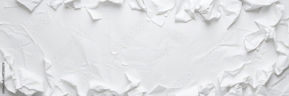 Obraz premium Close up of crumpled white paper, concept, blank, balled up