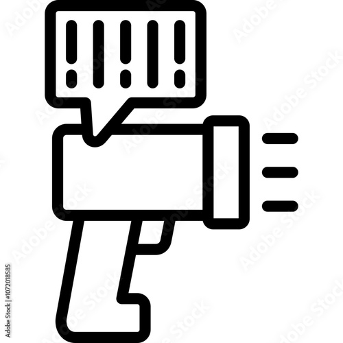 scanner icon illustration design with outline