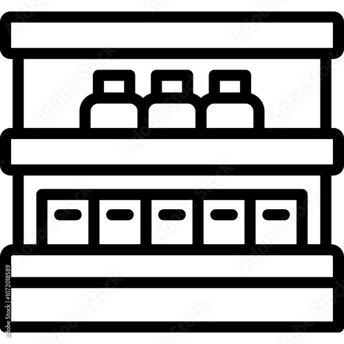 shelf icon illustration design with outline
