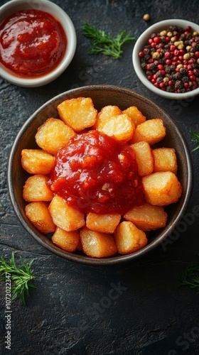 Wallpaper Mural Crispy Potatoes with Spicy Sauce Torontodigital.ca