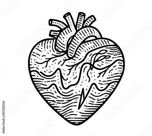 heart love art vector cardio