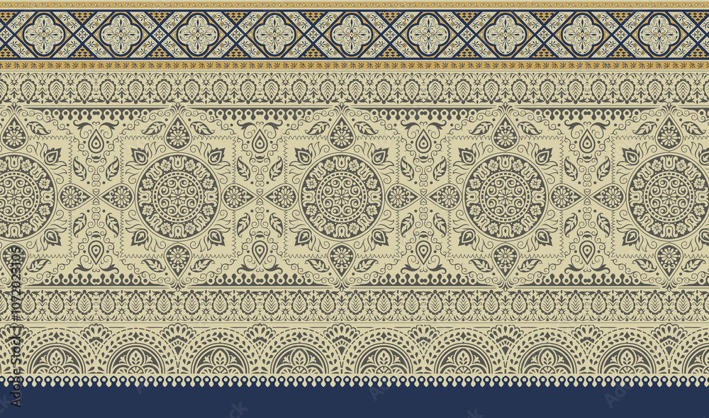 seamless beautiful wallpaper cards border design floral leaf vintage ornament Victorian geometric ethnic print paisley pattern