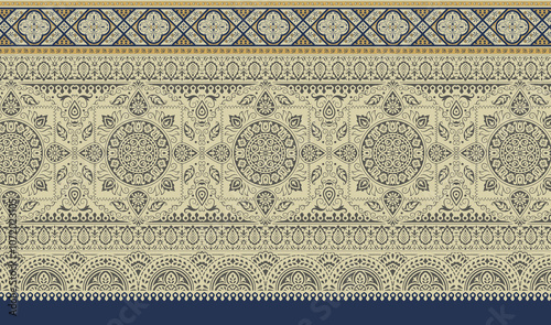 Obraz na płótnie seamless beautiful wallpaper cards border design floral leaf vintage ornament Victorian geometric ethnic print paisley pattern w salonie