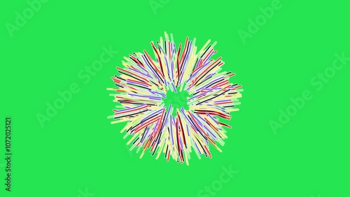fireworks icon on green screen