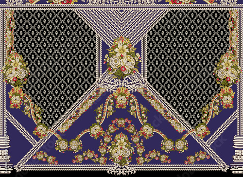 seamless beautiful wallpaper cards border design floral leaf vintage ornament Victorian geometric ethnic print paisley pattern