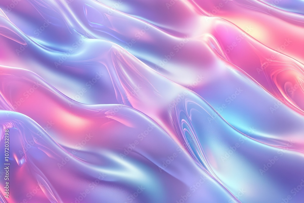 A mesmerizing seamless holographic pattern featuring flowing waves and ripples, with a smooth gradient of shifting neon hues, creating a dynamic and playful effect for product packaging or event decor A mesmerizing seamless holographic pattern featuring flowing waves and ripples, with a smooth gradient of shifting neon hues, creating a dynamic and playful effect for product packaging or event decor