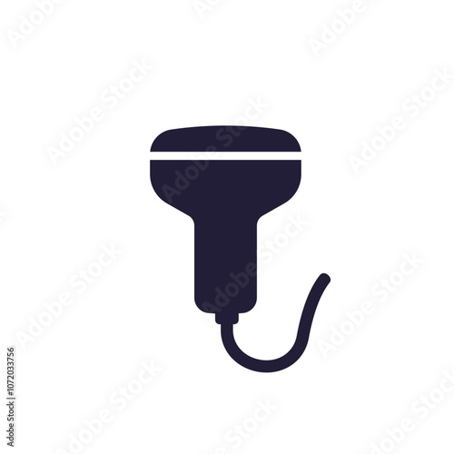 ultrasound icon, ultrasonic scanning pictogram on white